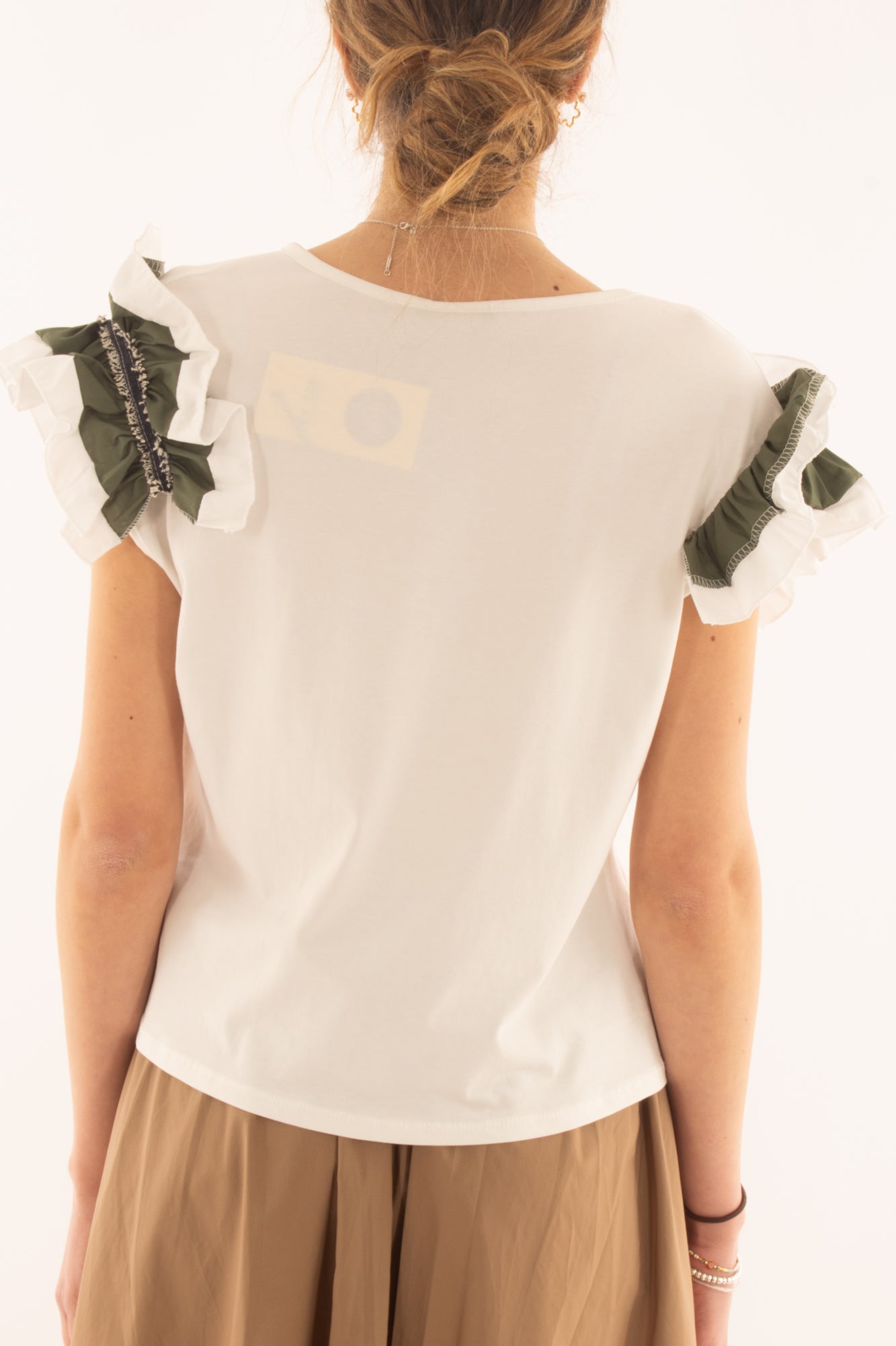 T- shirt con balze da Donna Metoo - Verde