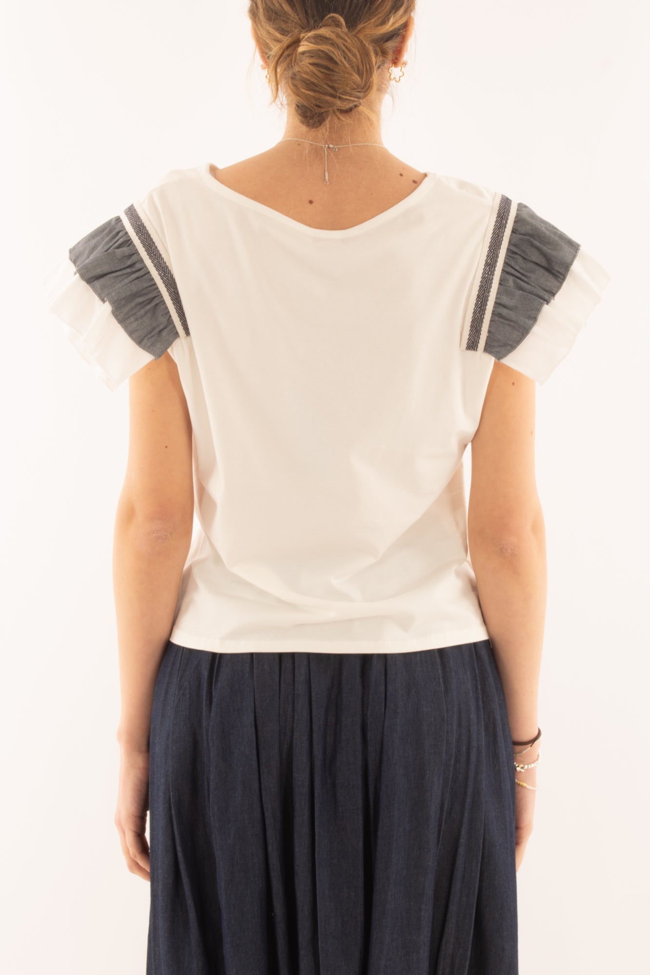 T-shirt con voilà da Donna Metoo -Denim