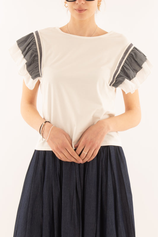 T-shirt con voilà da Donna Metoo -Denim