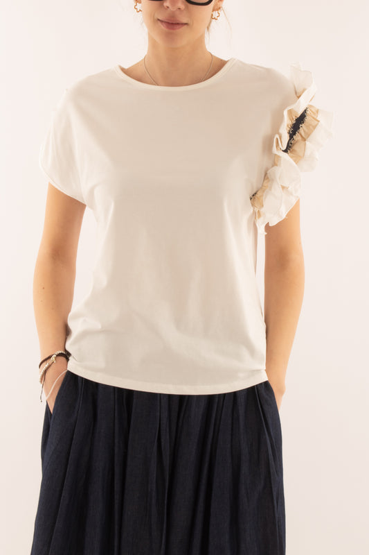 T-shirt mono balza da Donna Metoo - Sabbia