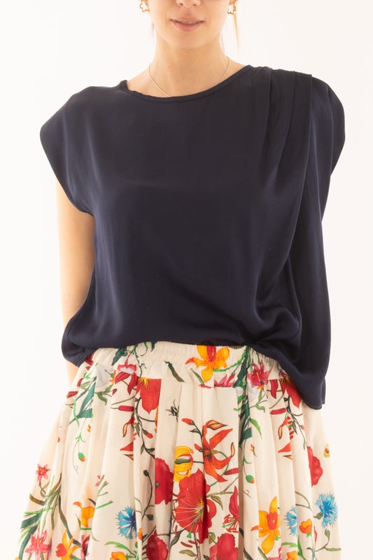 Blusa con pieghe da Donna Metoo - Blu
