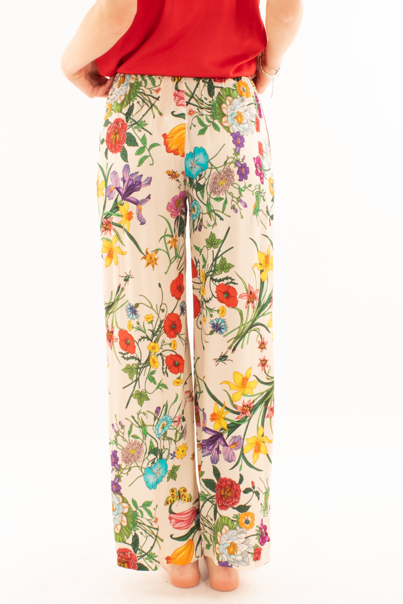 Pantalone fiorato con banda laterale da Donna - Metoo - Sabbia