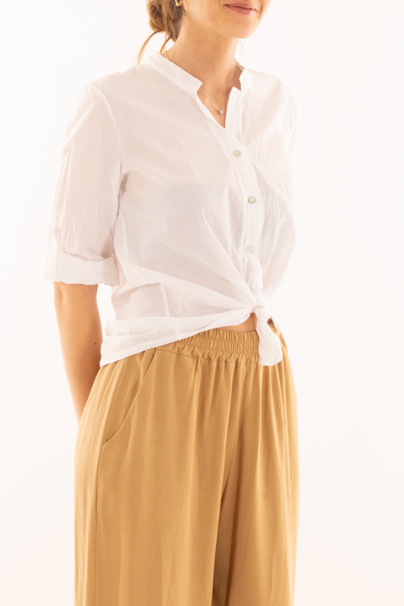 Camicia in mussola di cotone da Donna Metoo - Bianco