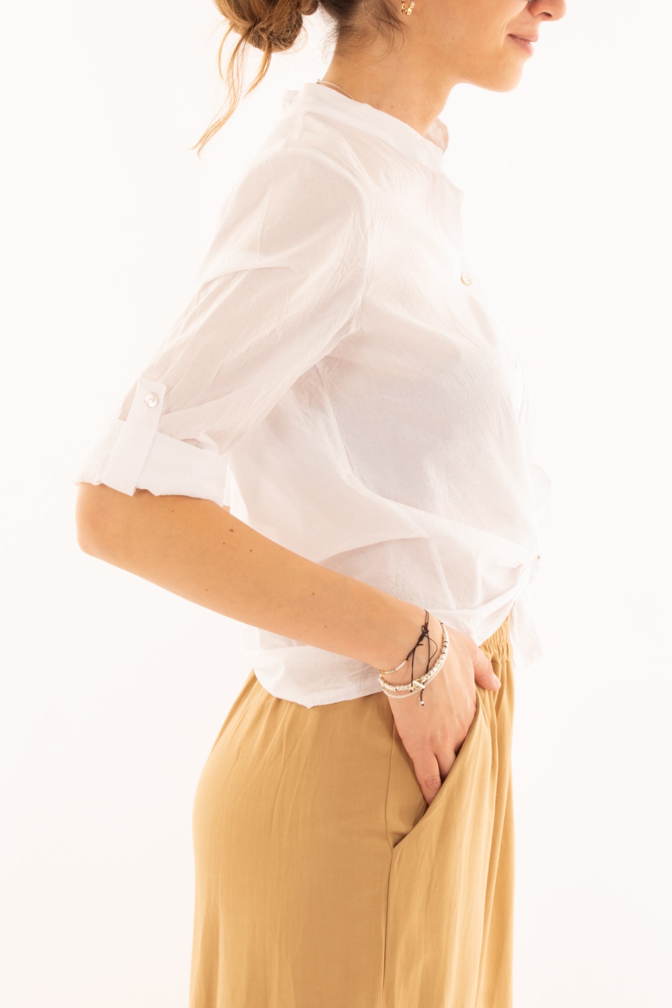 Camicia in mussola di cotone da Donna Metoo - Bianco