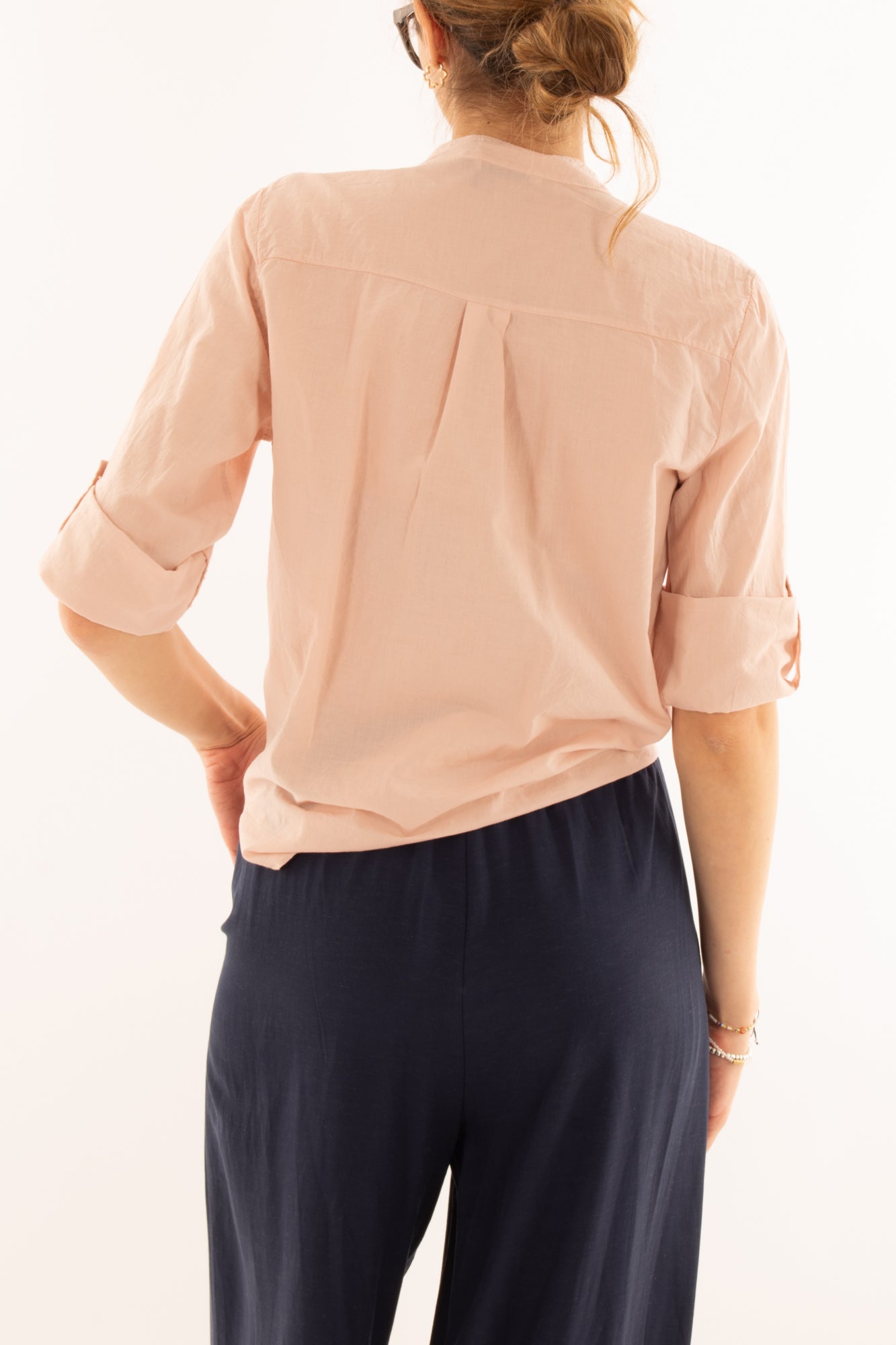 Camicia in mussola di cotone da Donna Metoo - Rosa