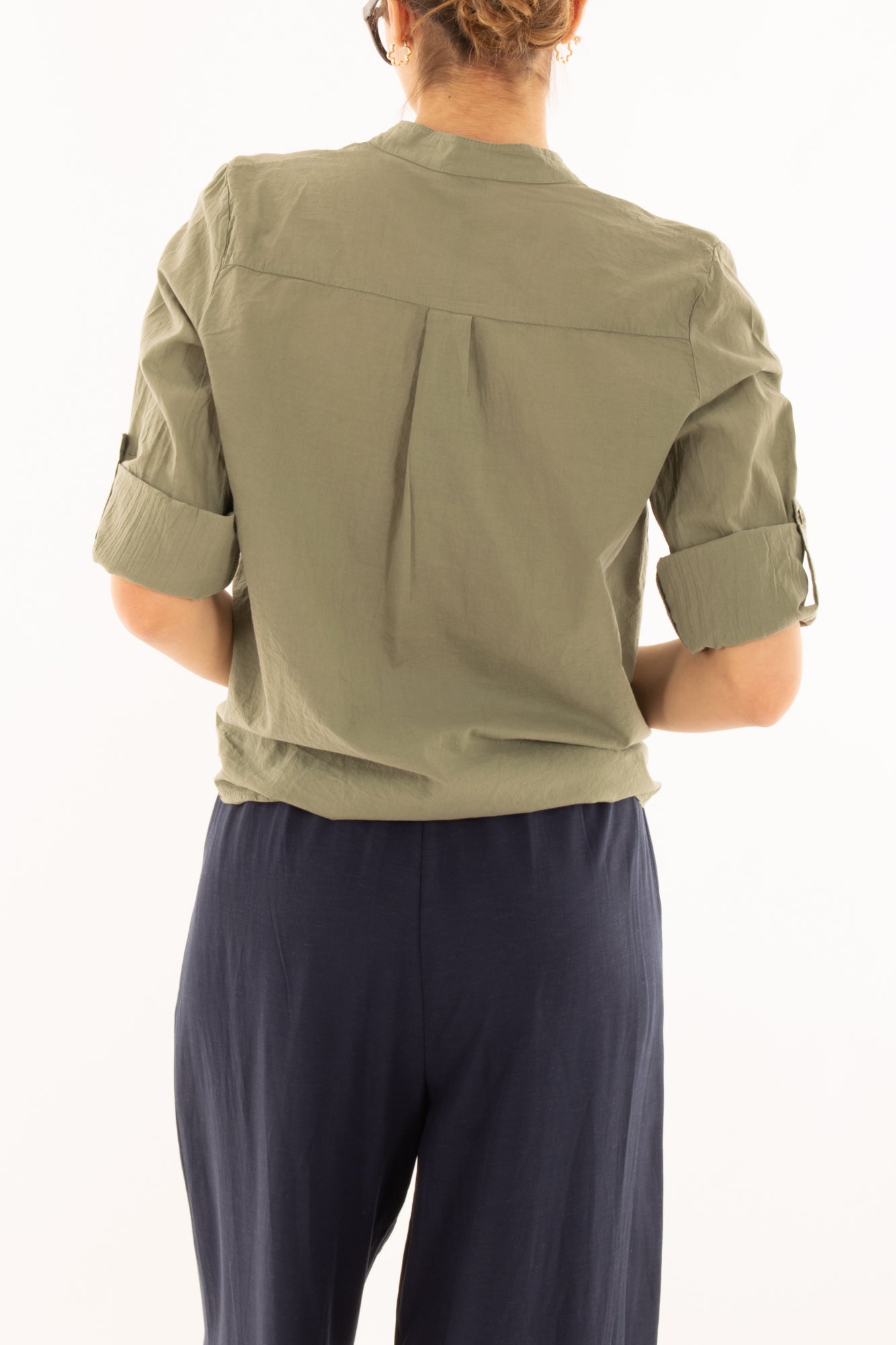 Camicia in mussola di cotone da Donna Metoo - Verde