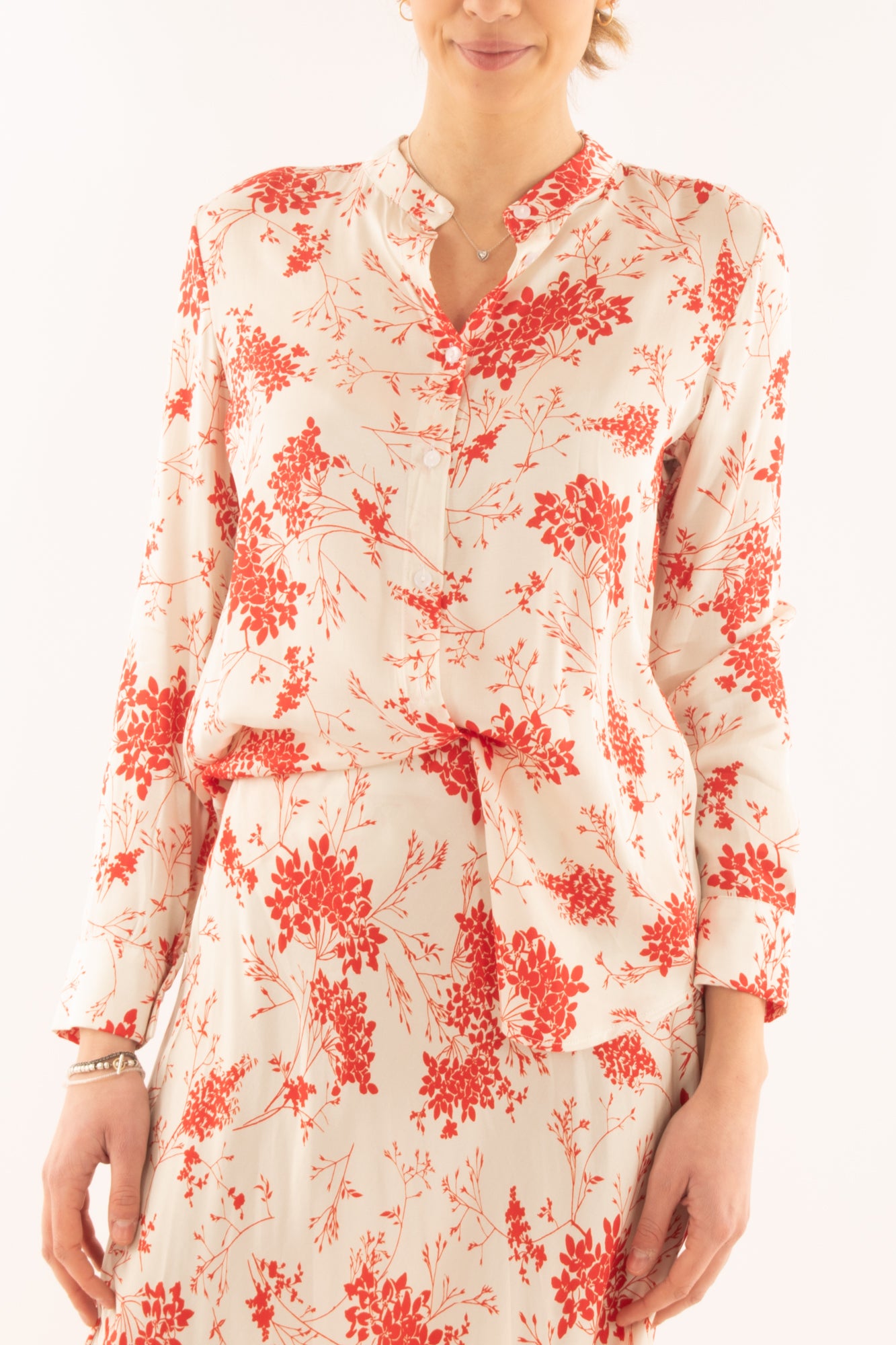 Camicia floreale da Donna Metoo - Rosso