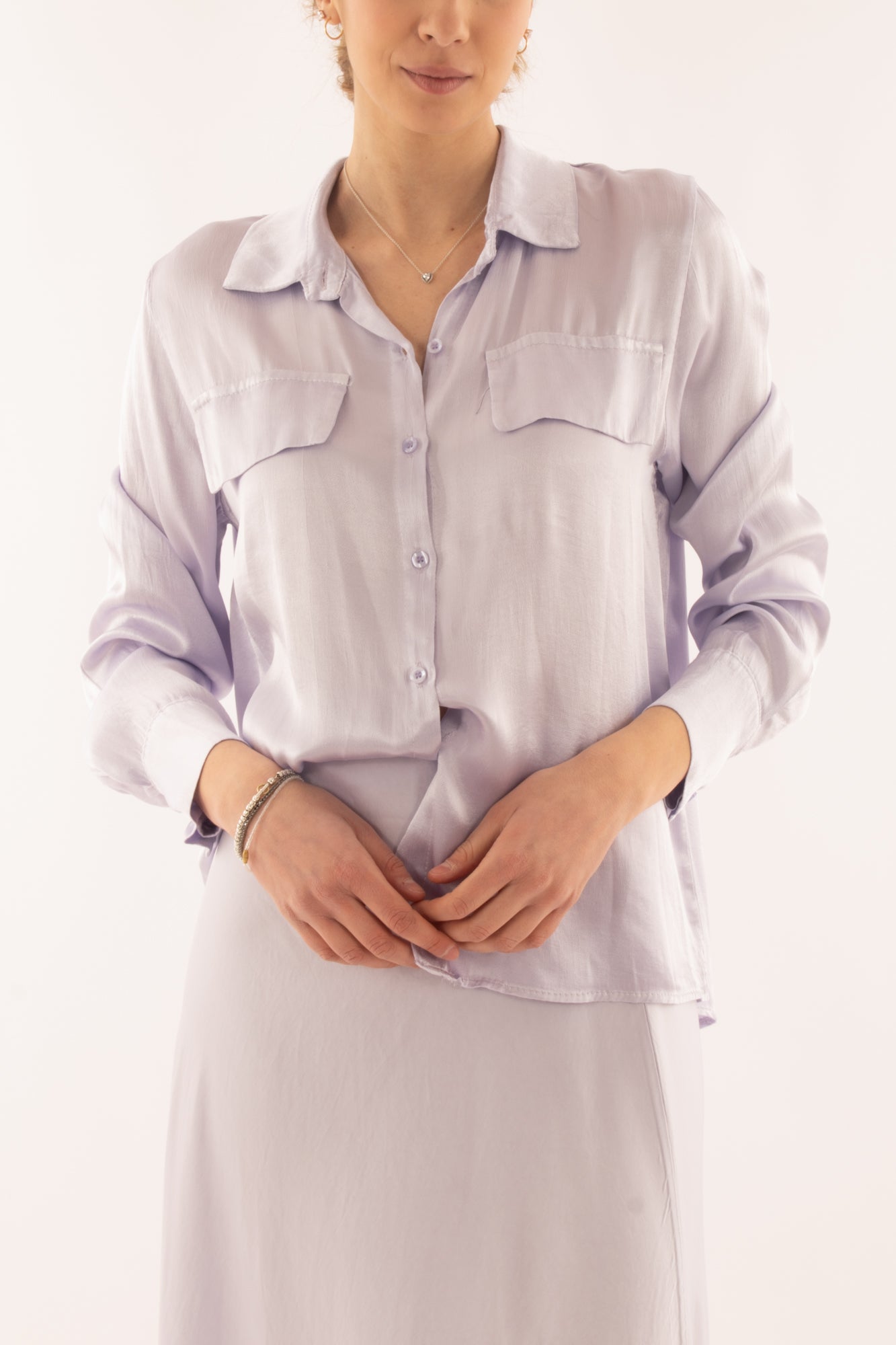 Camicia con tasche da Donna Metoo - Lilla