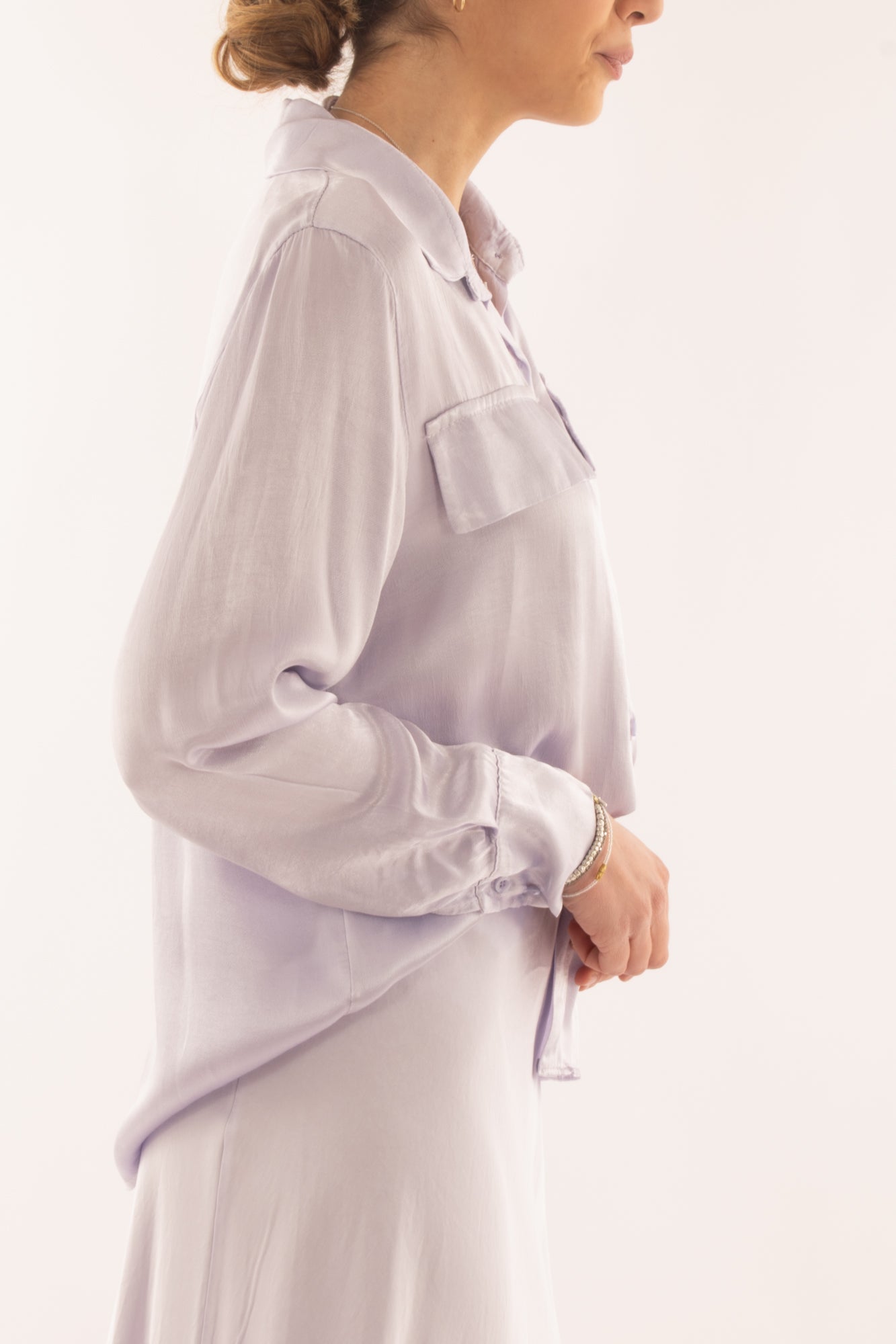 Camicia con tasche da Donna Metoo - Lilla