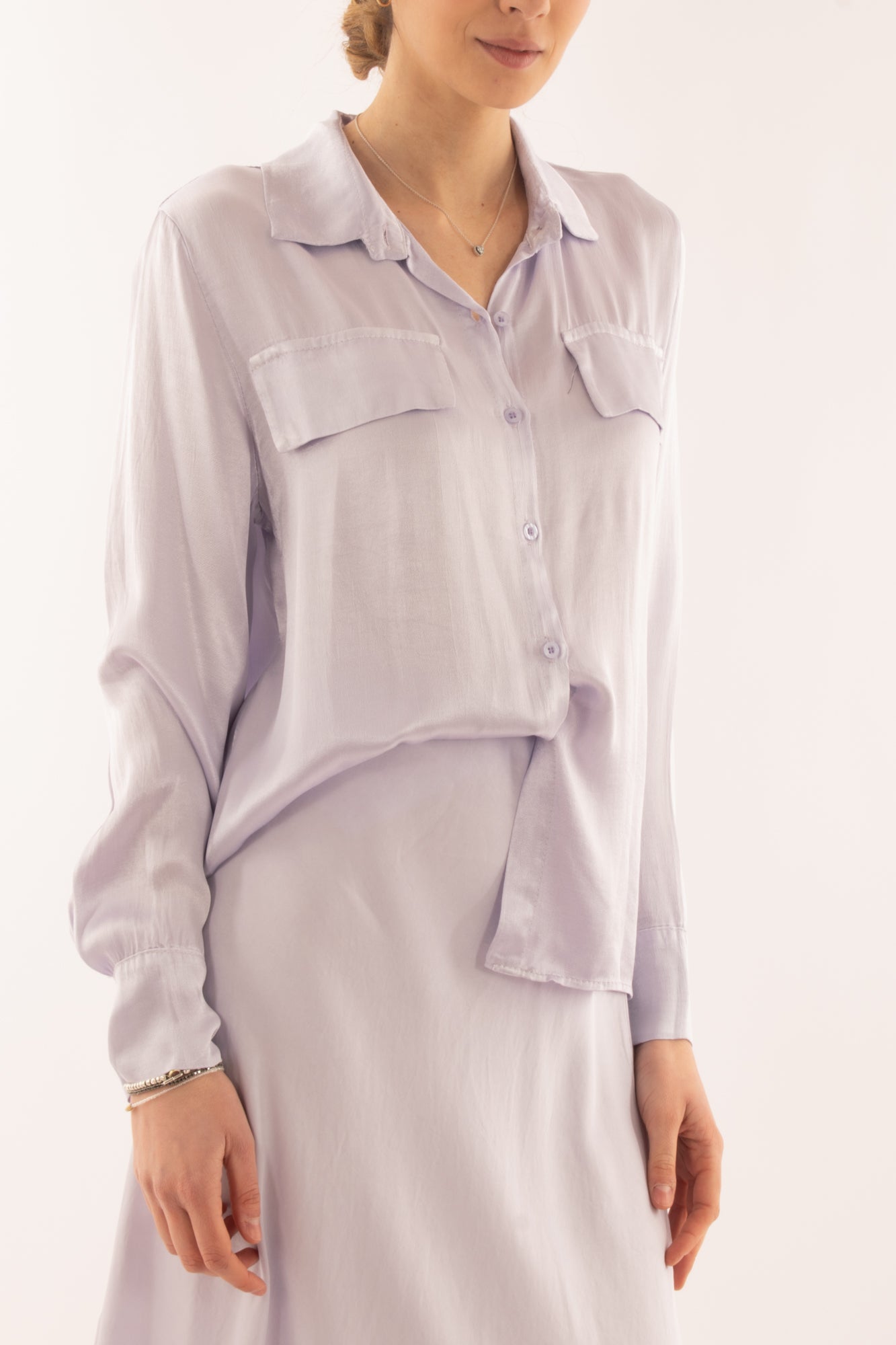 Camicia con tasche da Donna Metoo - Lilla