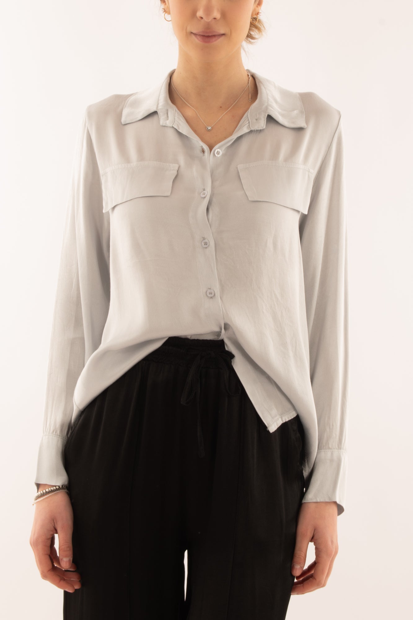 Camicia con tasche da Donna Metoo - Perla
