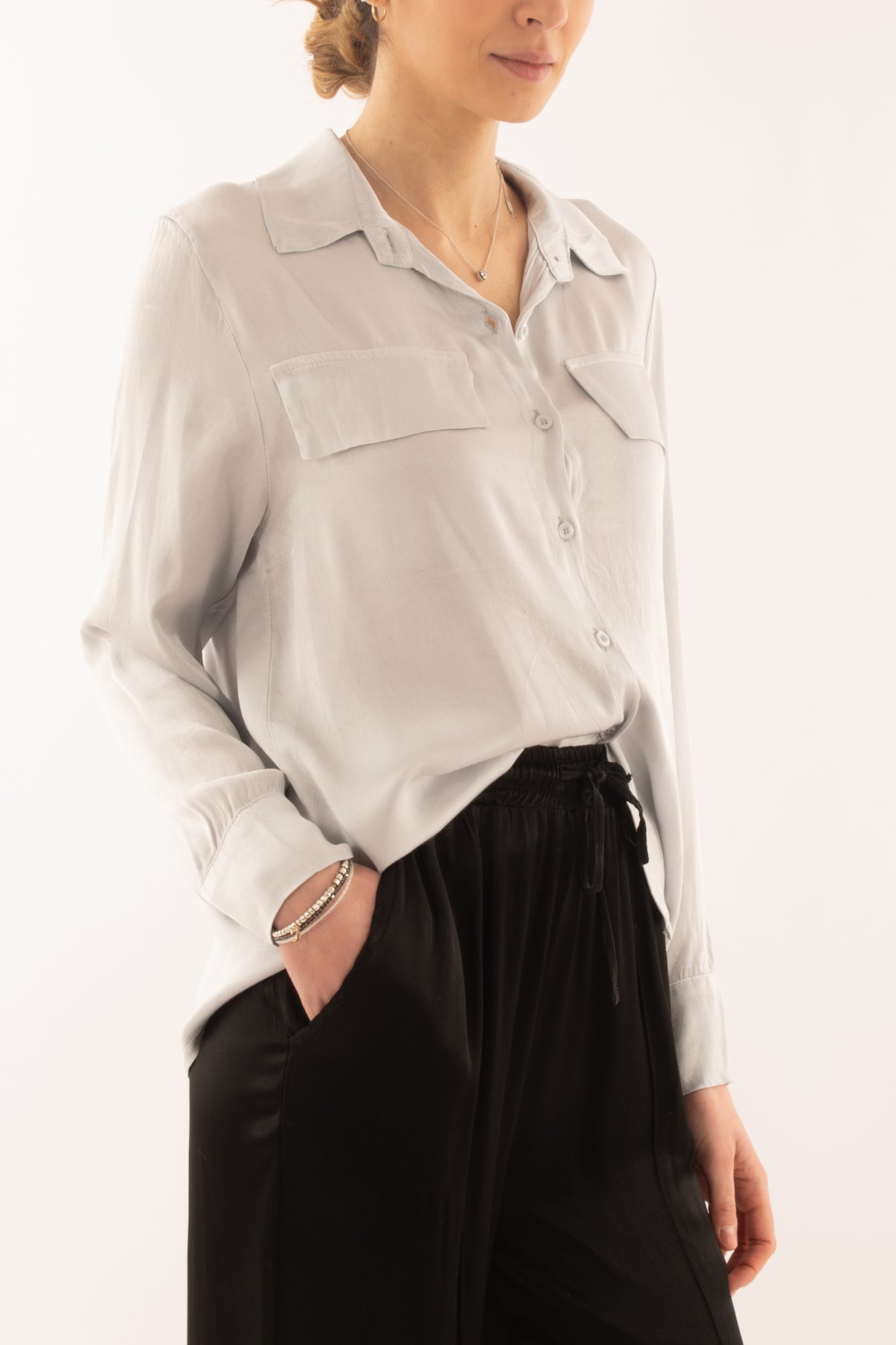 Camicia con tasche da Donna Metoo - Perla