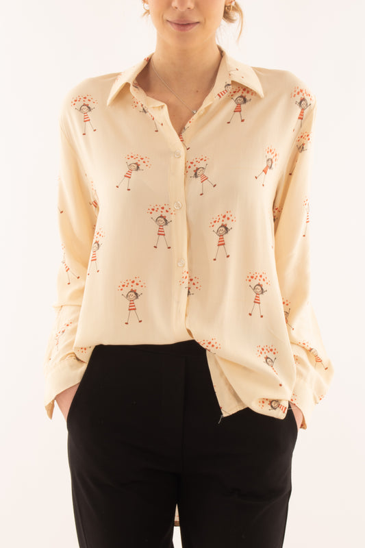 Camicia con bimba in viscosa da Donna Metoo - Crema