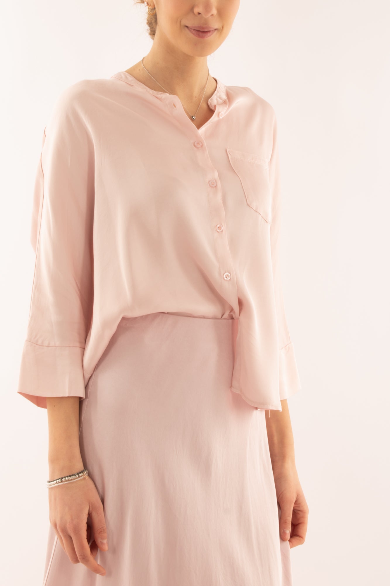 Camicia alla coreana da Donna Metoo - Rosa
