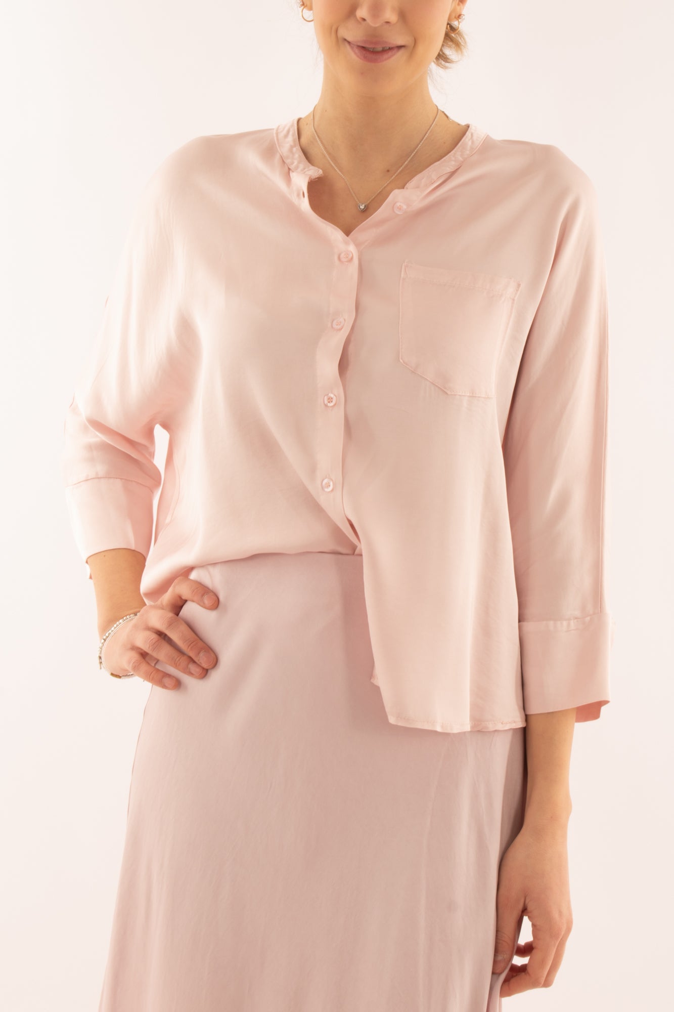 Camicia alla coreana da Donna Metoo - Rosa