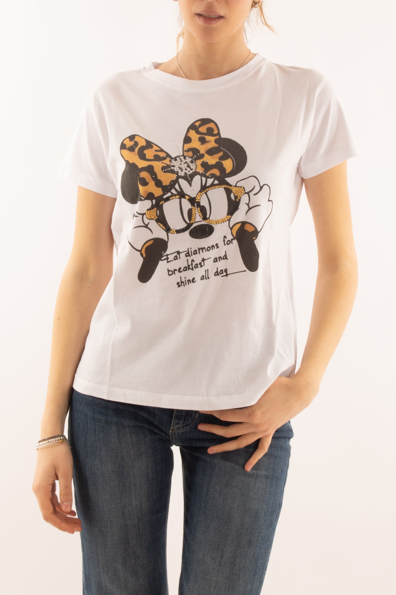 T-shirt topolina da Donna Motel - Oro