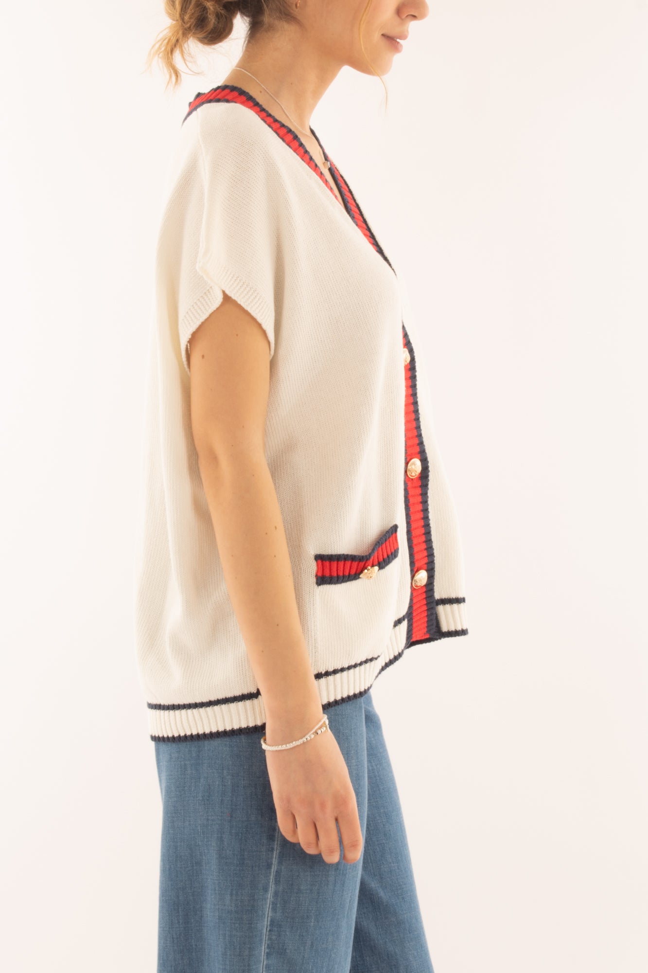 Cardigan college da Donna Motel - Bianco
