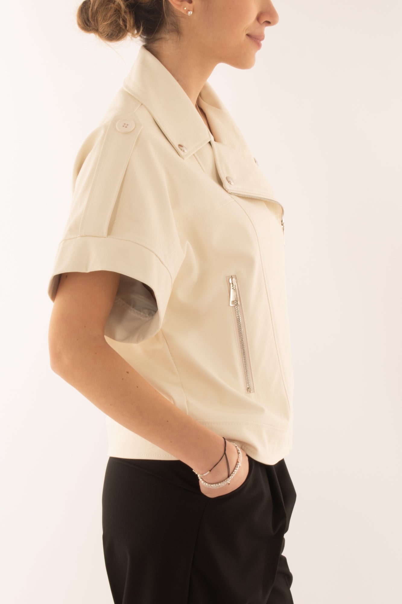 Chiodo eco pelle da Donna Motel - Latte