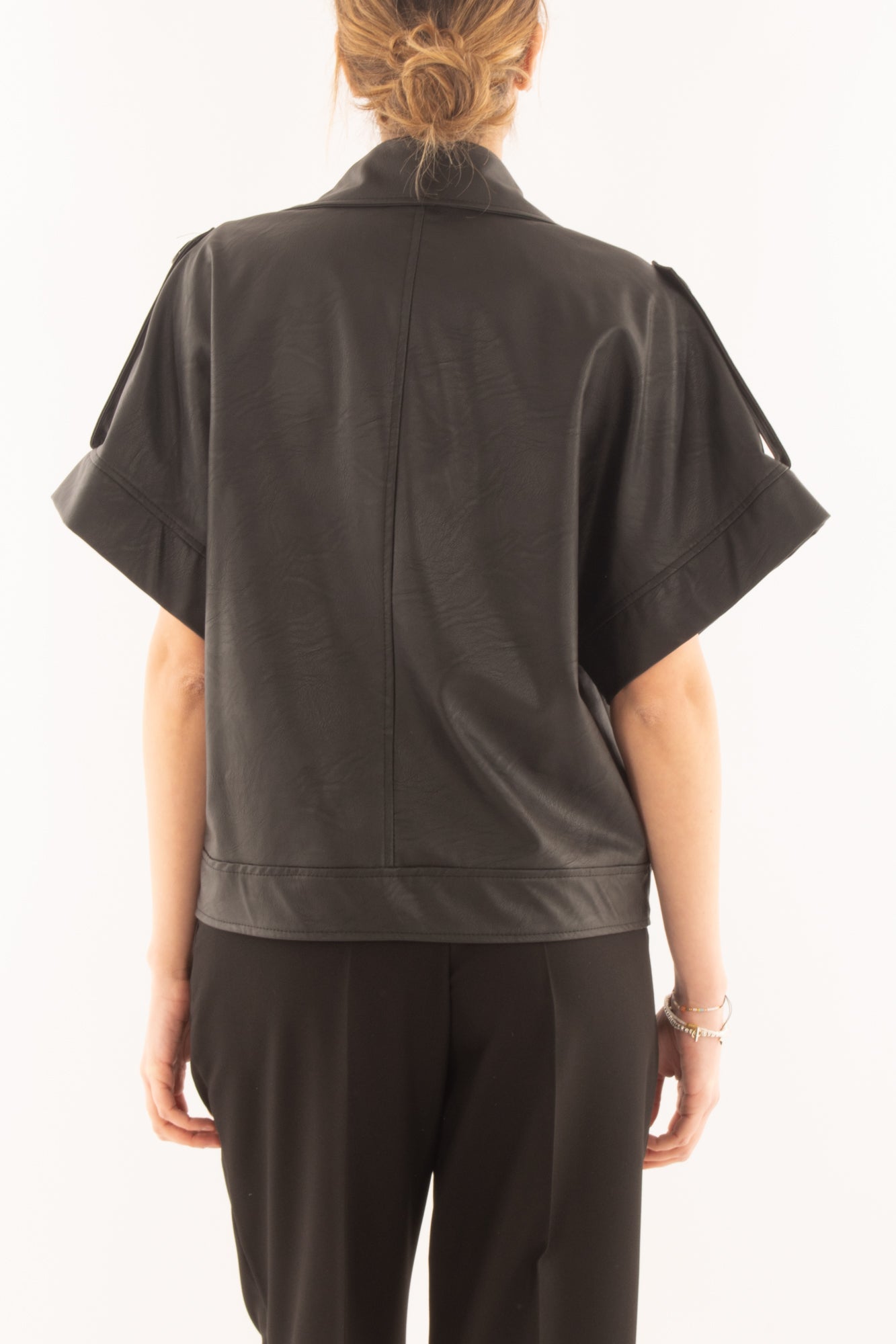 Chiodo eco pelle da Donna Motel - Nero