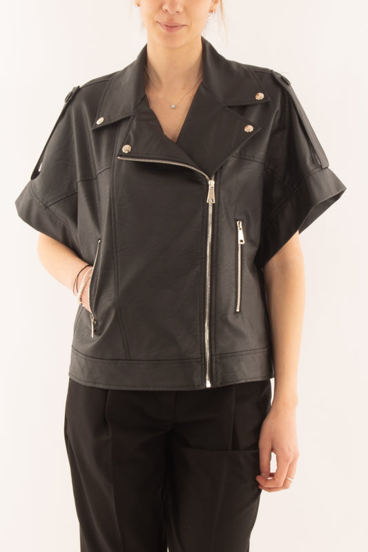 Chiodo eco pelle da Donna Motel - Nero