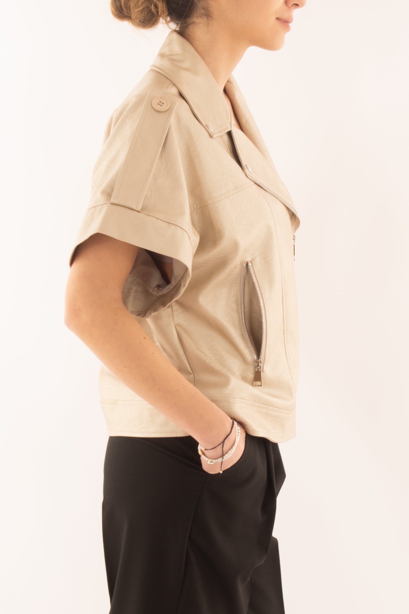 Chiodo eco pelle da Donna Motel - Oro