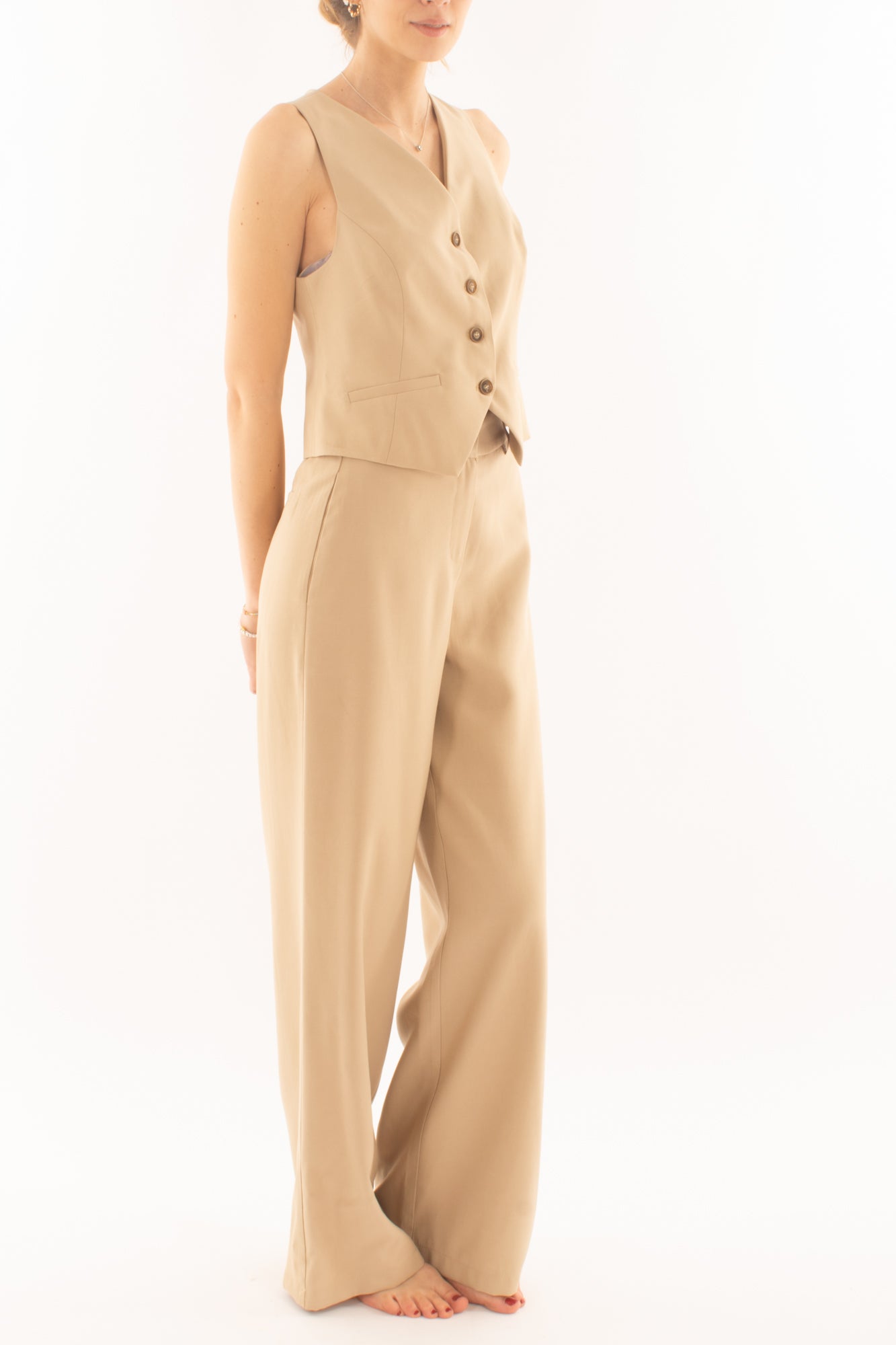 Completo con gilet da Donna Motel - Beige