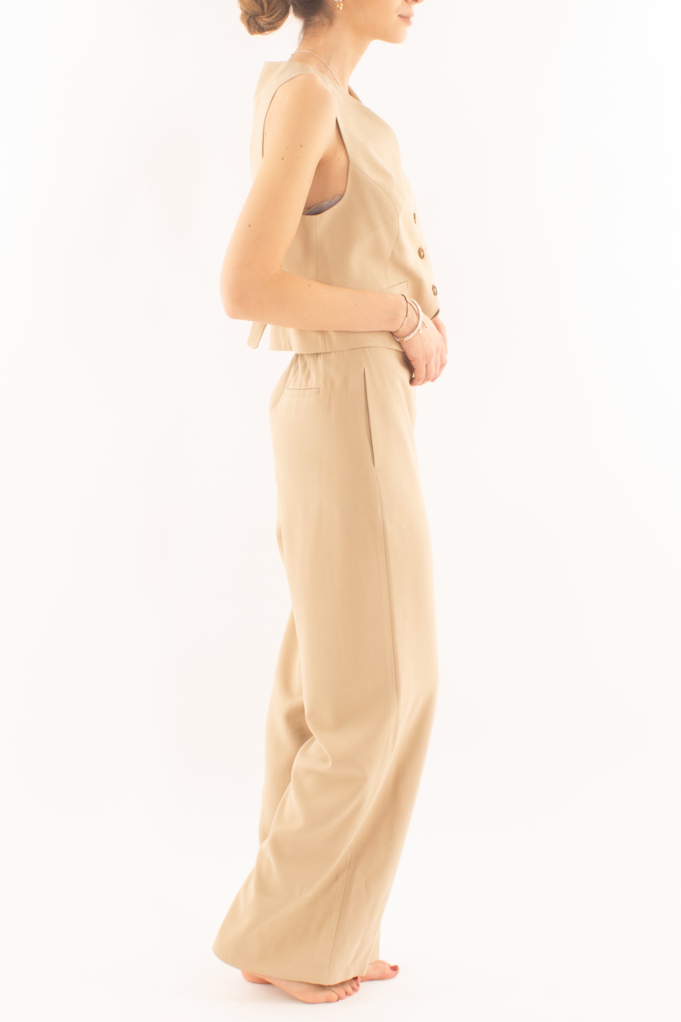 Completo con gilet da Donna Motel - Beige