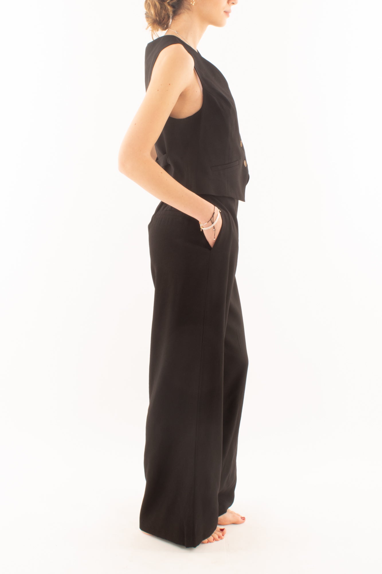 Completo con gilet da Donna Motel - Nero