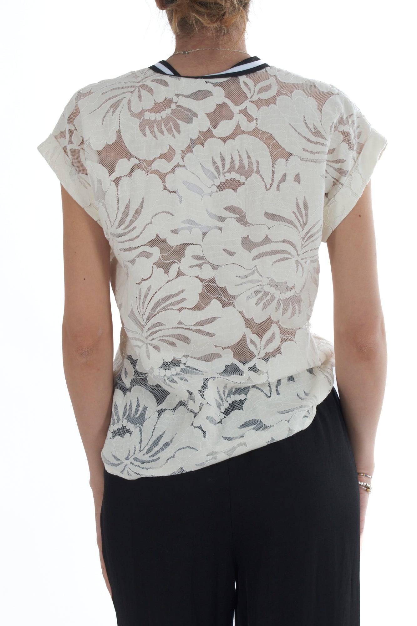 Maglia in pizzo da Donna Motel- Burro