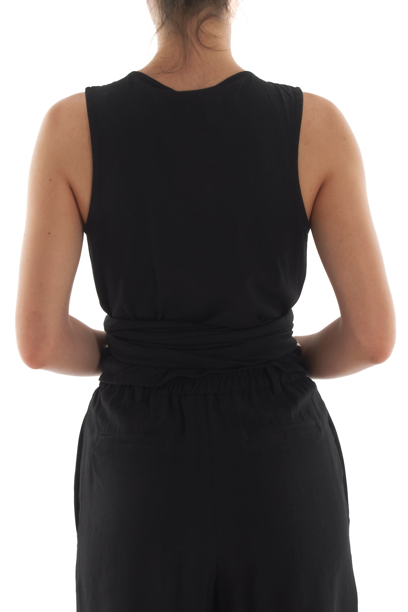 Top con bande da Donna Motel- Nero