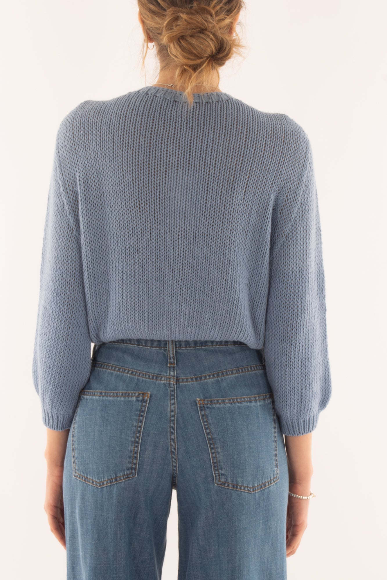 Cardigan con bottoni gioiello da Donna Motel - Celeste
