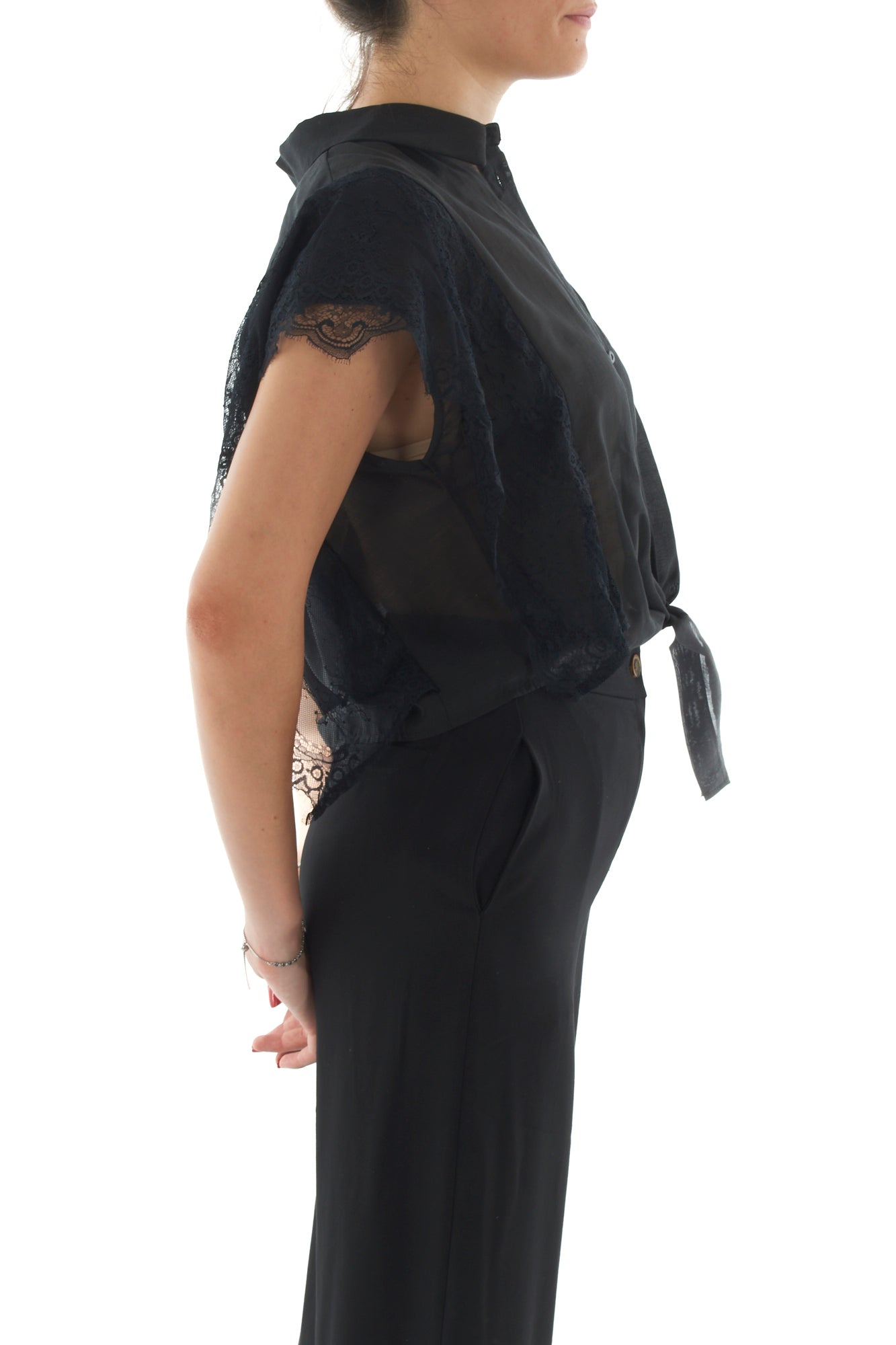 Camicia con pizzo da Donna Motel - nero