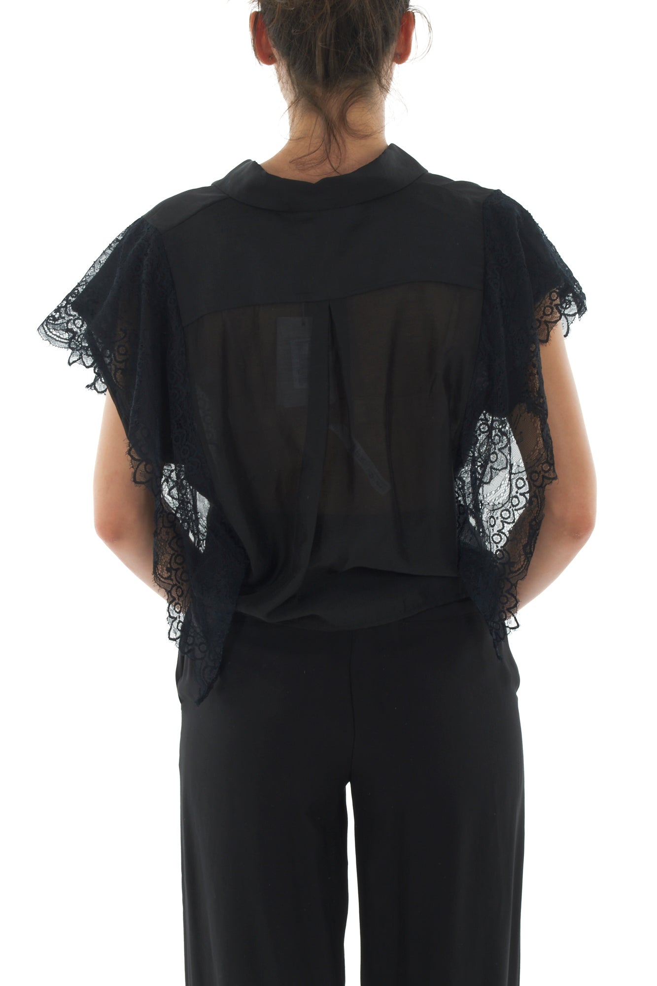 Camicia con pizzo da Donna Motel - nero