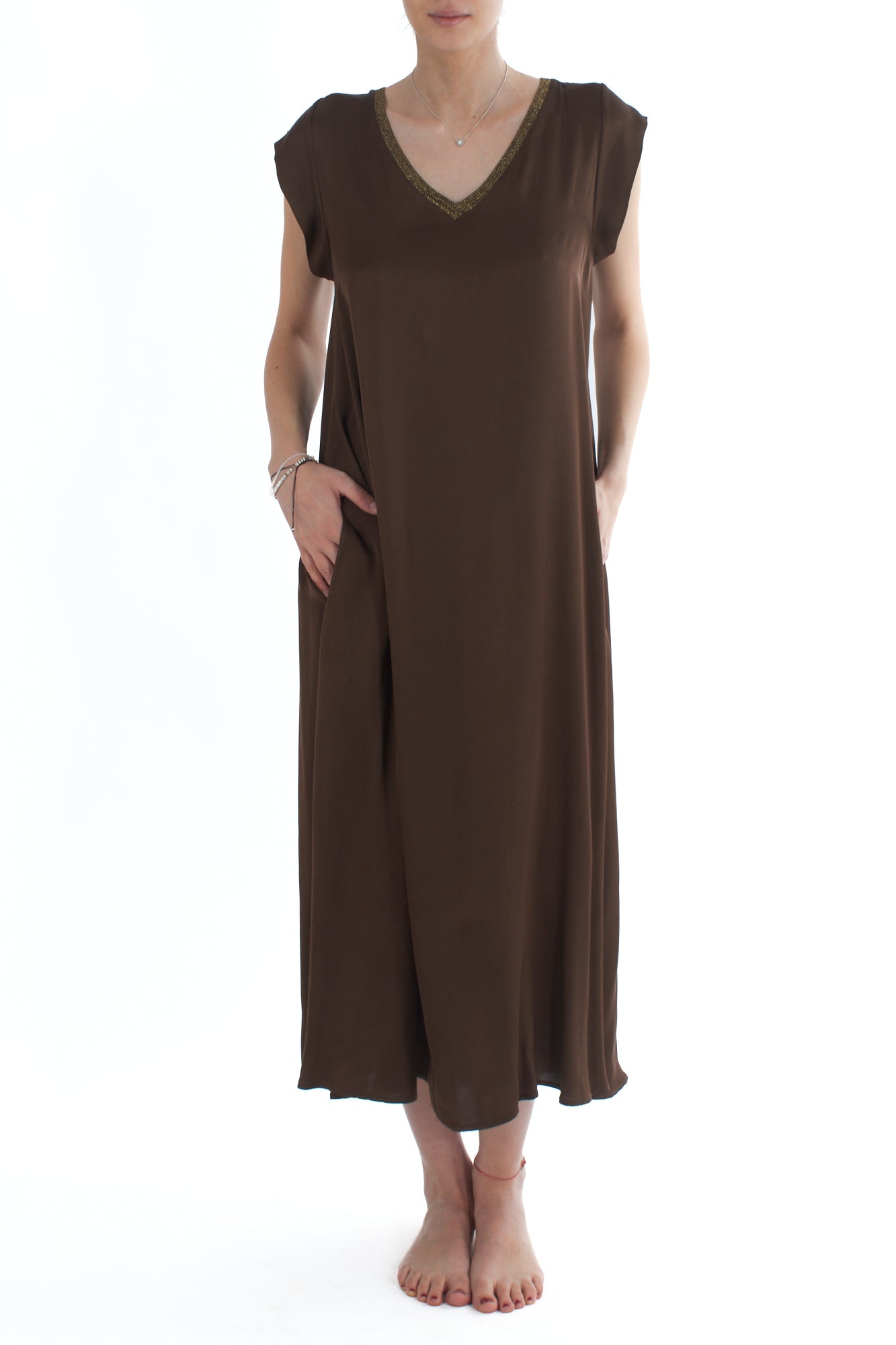Abito con profili lurex da Donna Motel Espresso