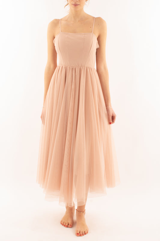 Abito lungo in tulle da Donna Motel - Rosa