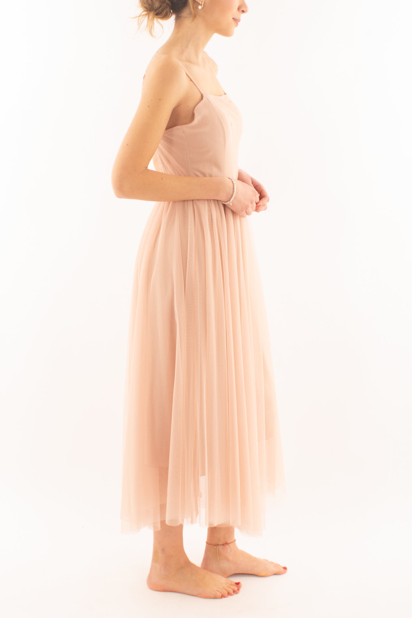 Abito lungo in tulle da Donna Motel - Rosa