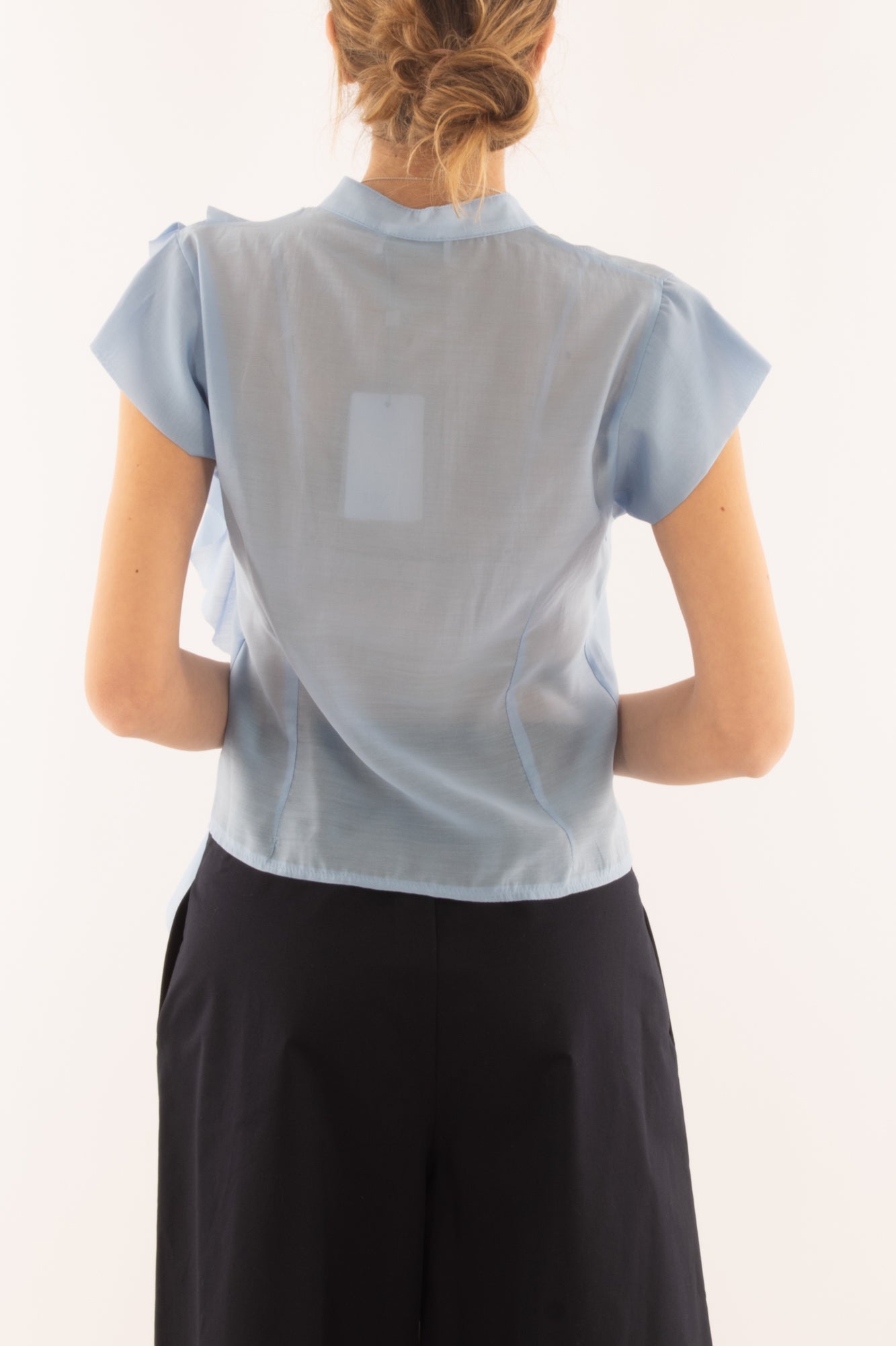 Camicia con voilà da Donna Motel - Azzurro