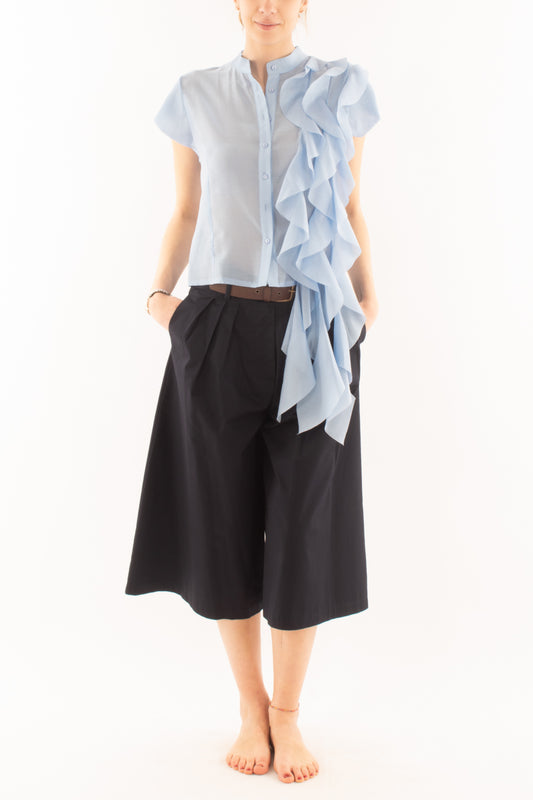 Camicia con voilà da Donna Motel - Azzurro