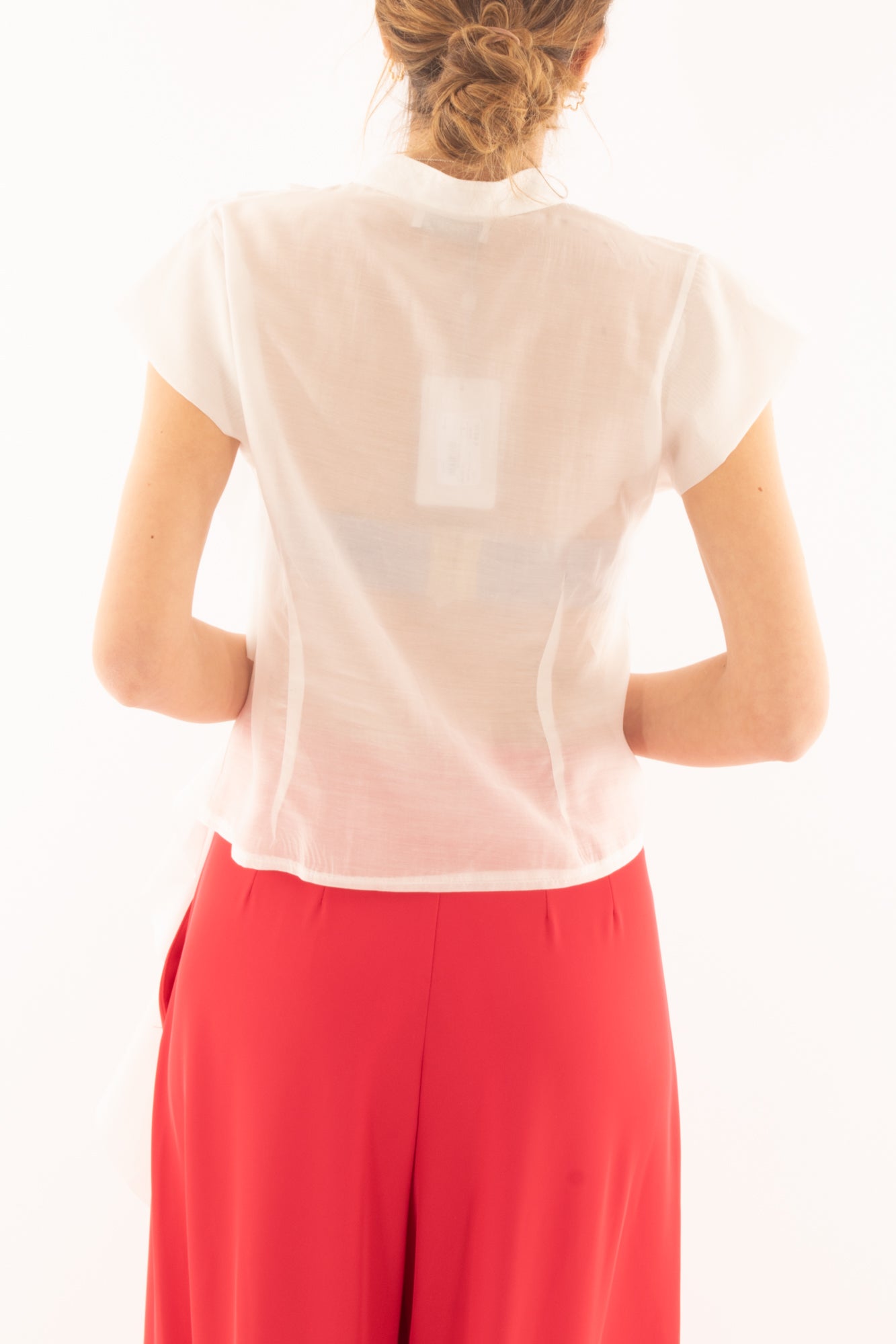 Camicia con voilà da Donna Motel - Bianco