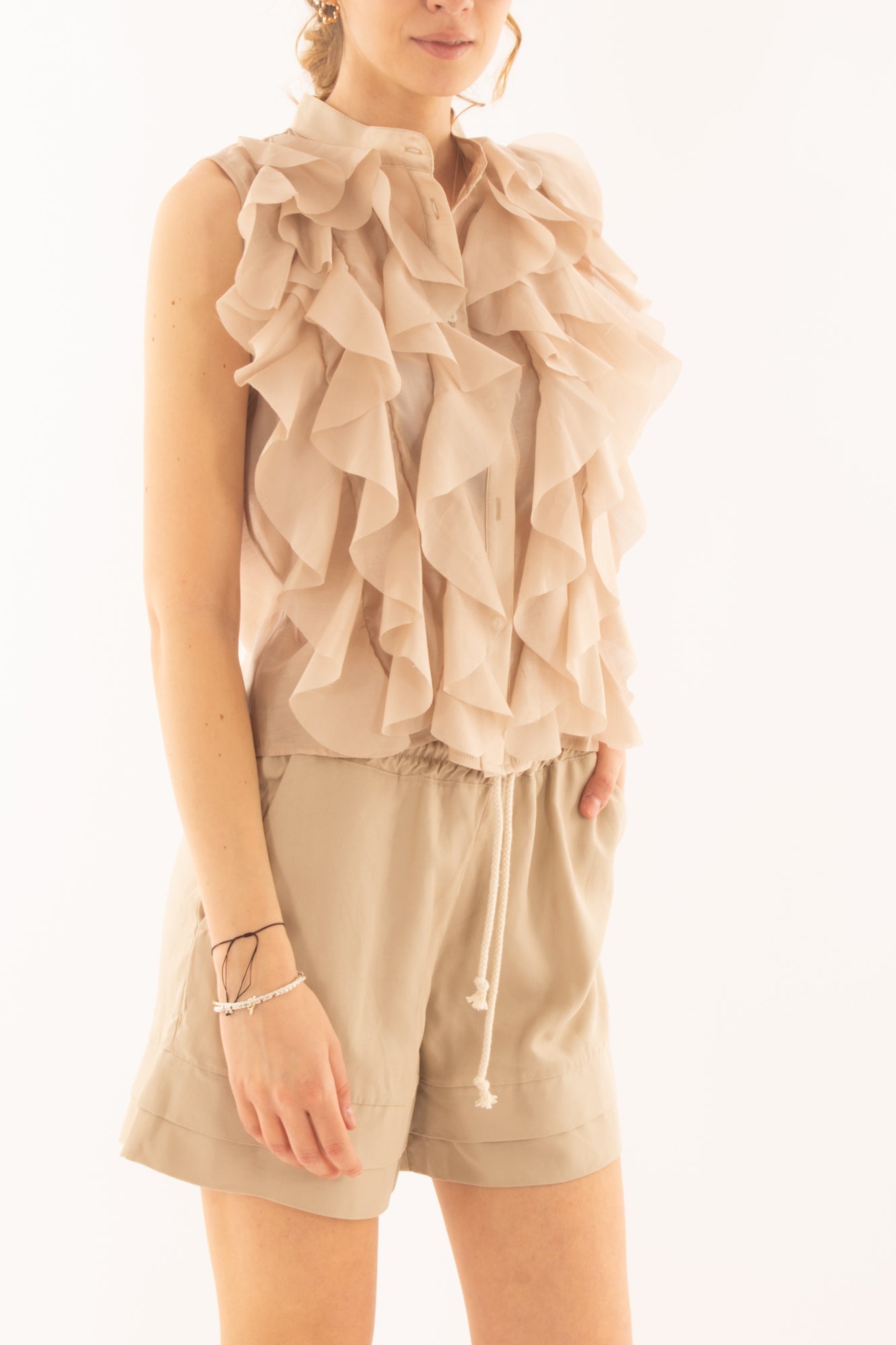 Camicia con rouge da Donna Motel - Beige