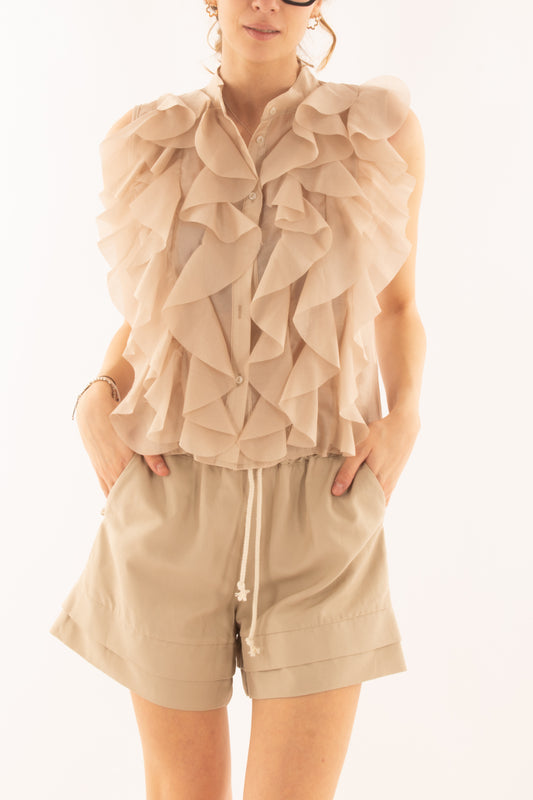 Camicia con rouge da Donna Motel - Beige
