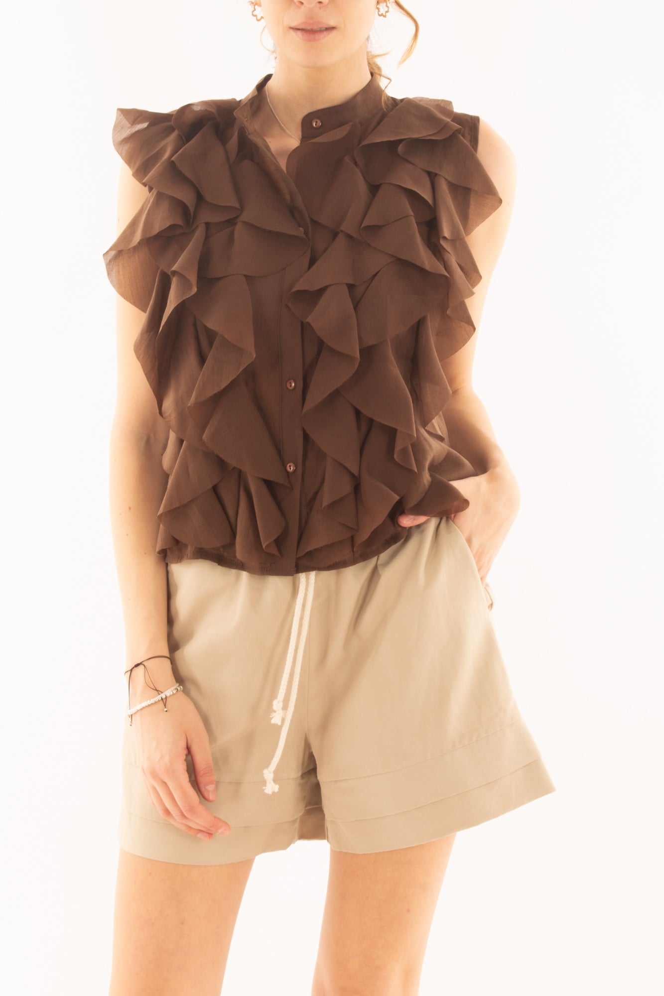 Camicia con rouge da Donna Motel - Moro
