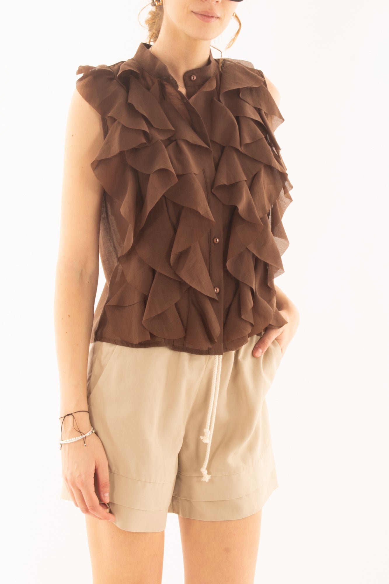Camicia con rouge da Donna Motel - Moro