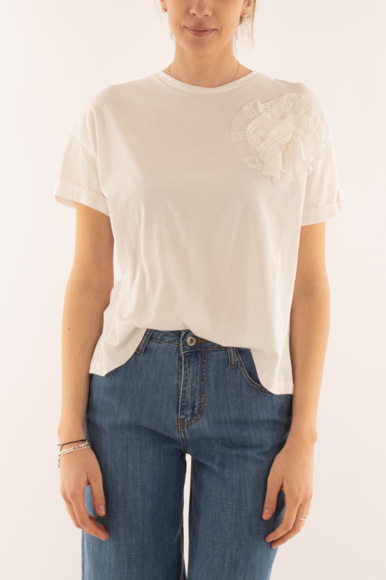 T-shirt con fiore da Donna Motel - Talco