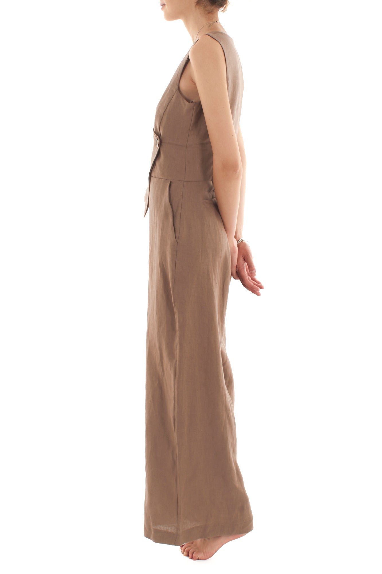 Tuta con gilet applicato da Donna Motel - Moka