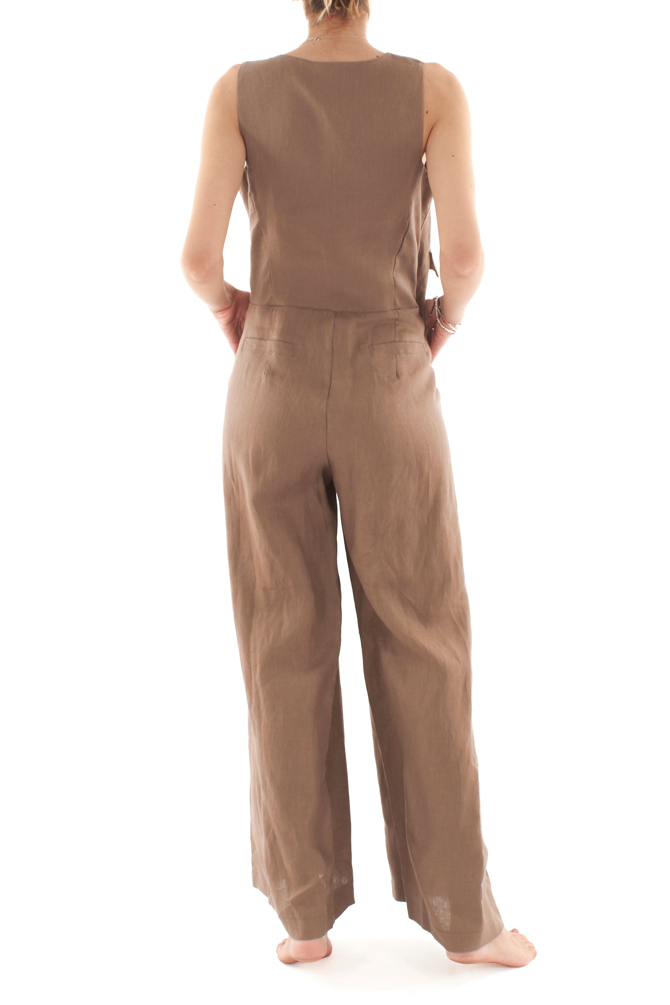 Tuta con gilet applicato da Donna Motel - Moka