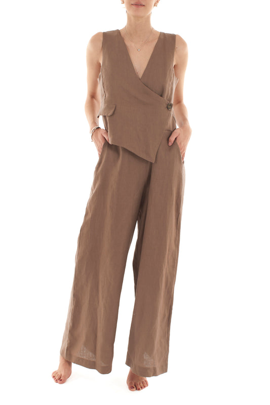 Tuta con gilet applicato da Donna Motel - Moka