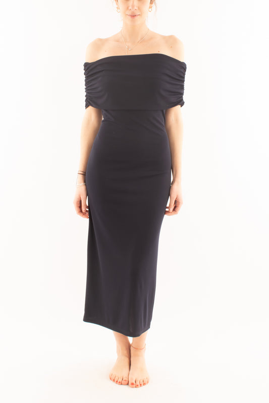 Abito lungo collo shiffer da Donna Saiph - Blu