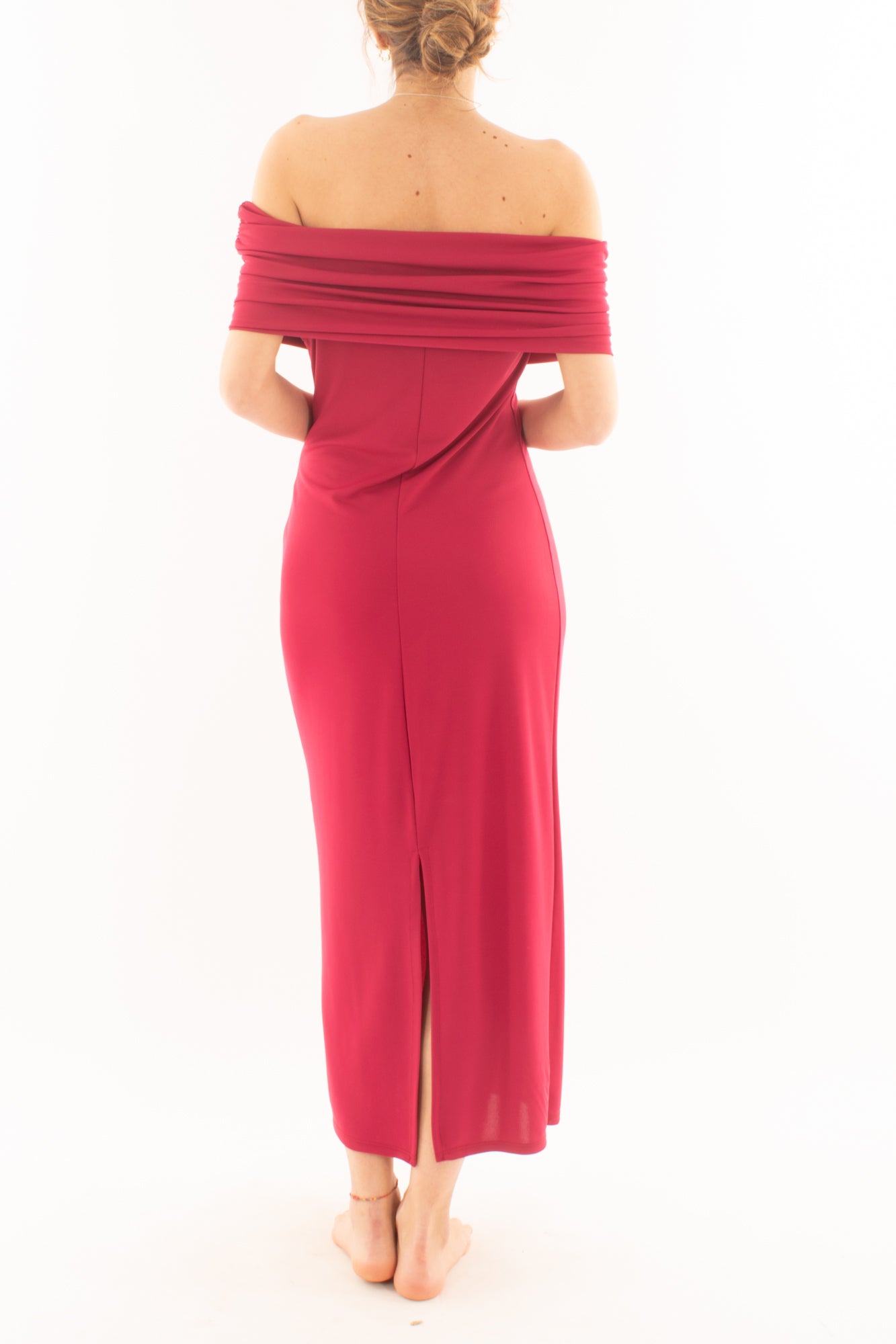 Abito lungo collo shiffer da Donna Saiph - Fragola