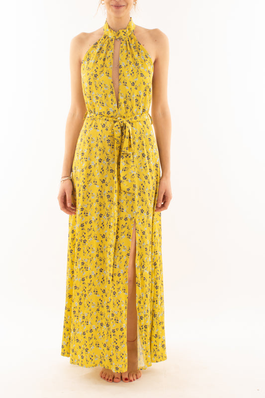 Abito lungo fiorato da Donna Saiph - Giallo